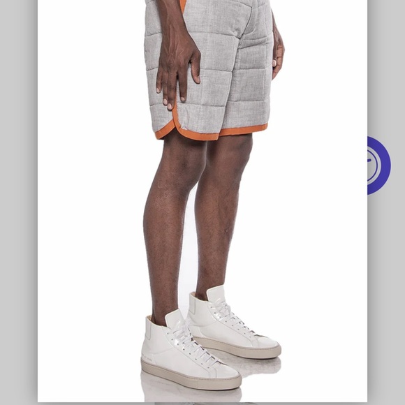 DDUGOFF D Designer Quilted Shorts Grey/ Orange Sz Small Inseam ‘9 RARE HOOPS🔥 - Picture 3 of 10
